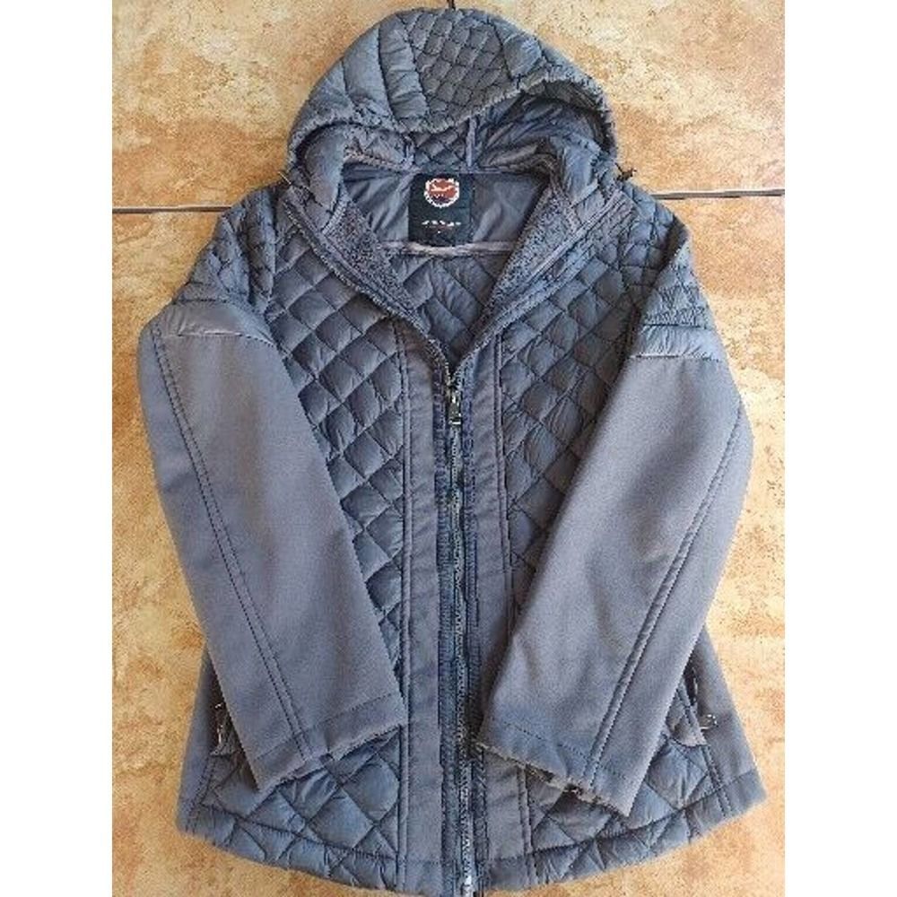 1 Madison Expedition Gray Full Zip Hooded Jacket Down Women's Size S